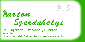 marton szerdahelyi business card